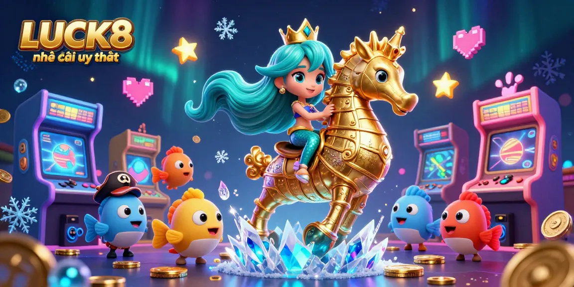 Experience the excitement of LUCK8 nhà cái uy tín with colorful characters and dynamic casino elements.