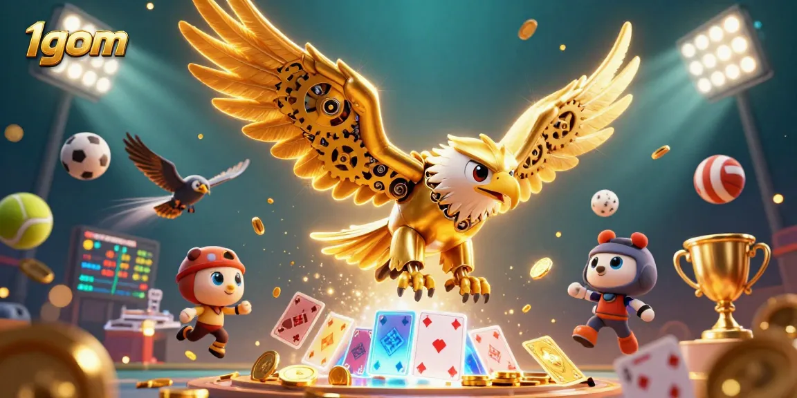1gom offers dynamic sports betting action with holographic elements, showcasing winning opportunities.