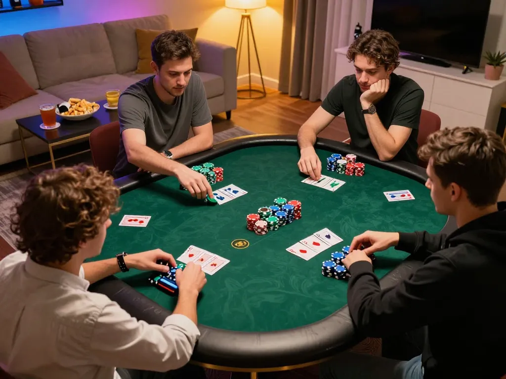 Engaging poker gameplay at home using du88 with players focused and strategic atmosphere.