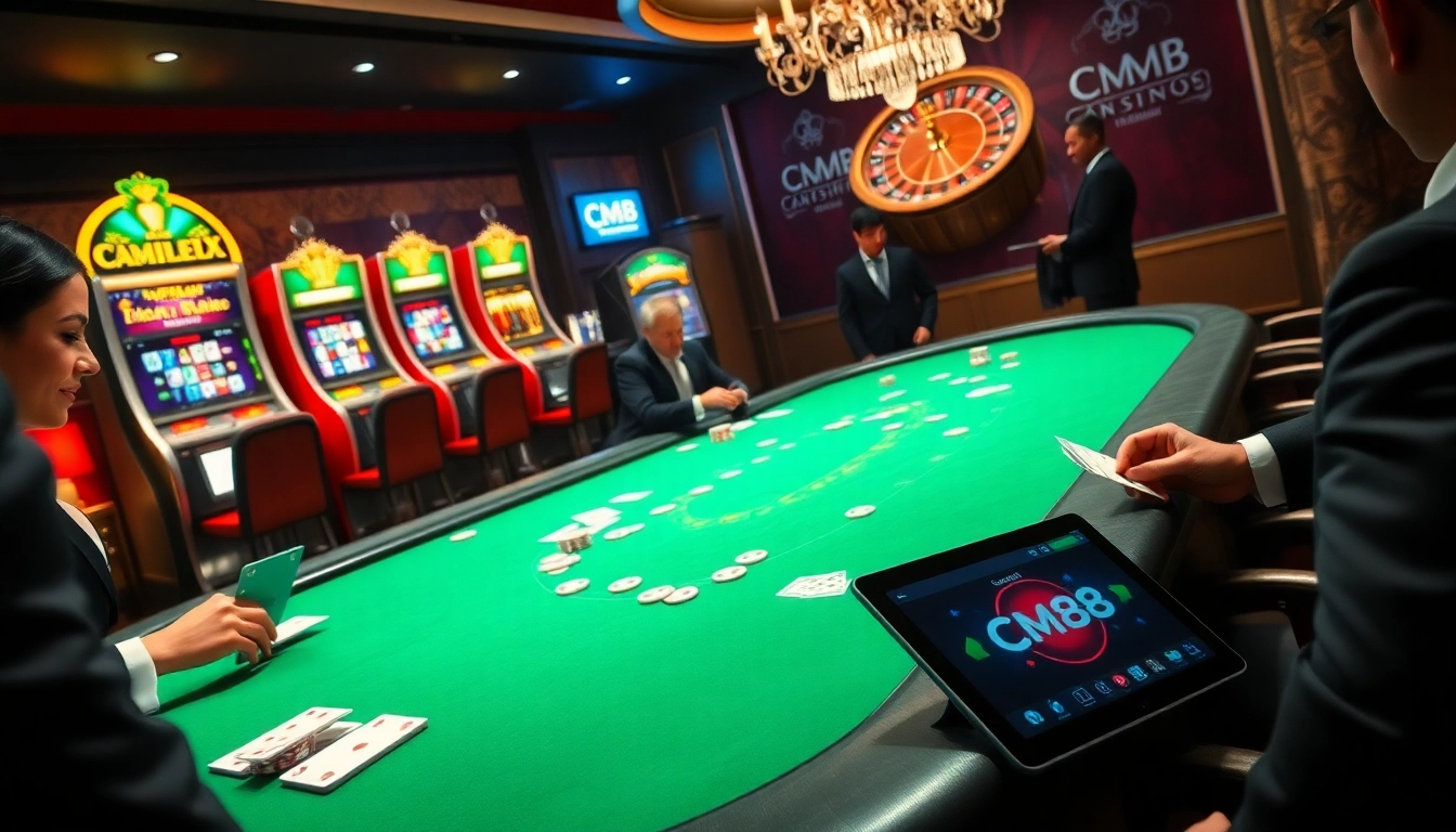 Experience the thrill of CM88 with exciting poker action in a luxurious casino setting.