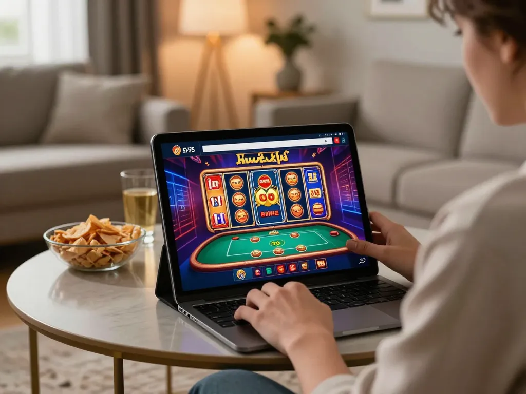 Engaging online gaming experience at https://rr88.navy/ with interactive casino interface on tablet.