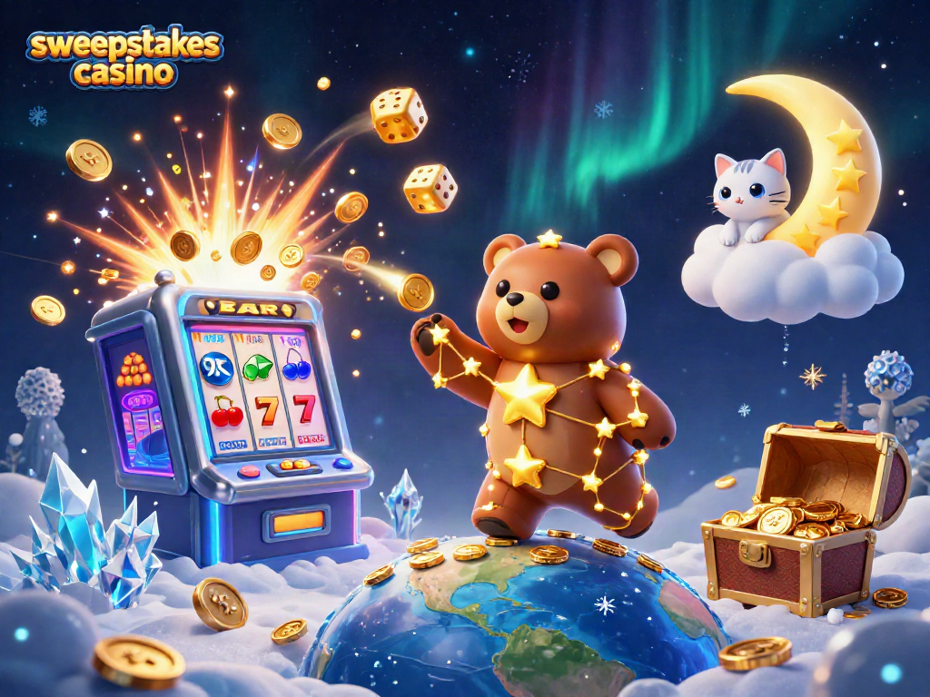 Scoop up coins and win at the sweepstakes casino with bursting jackpots and vibrant 3D characters