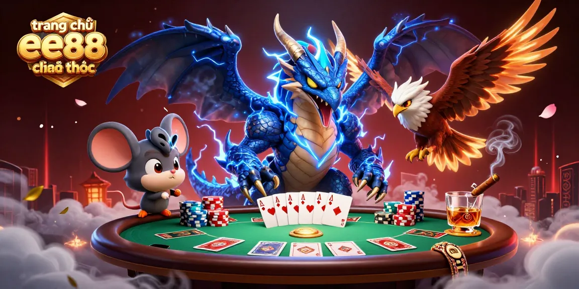 Experience the excitement of trang chủ ee88 chỉnh thức with a dynamic 3D dragon and poker elements