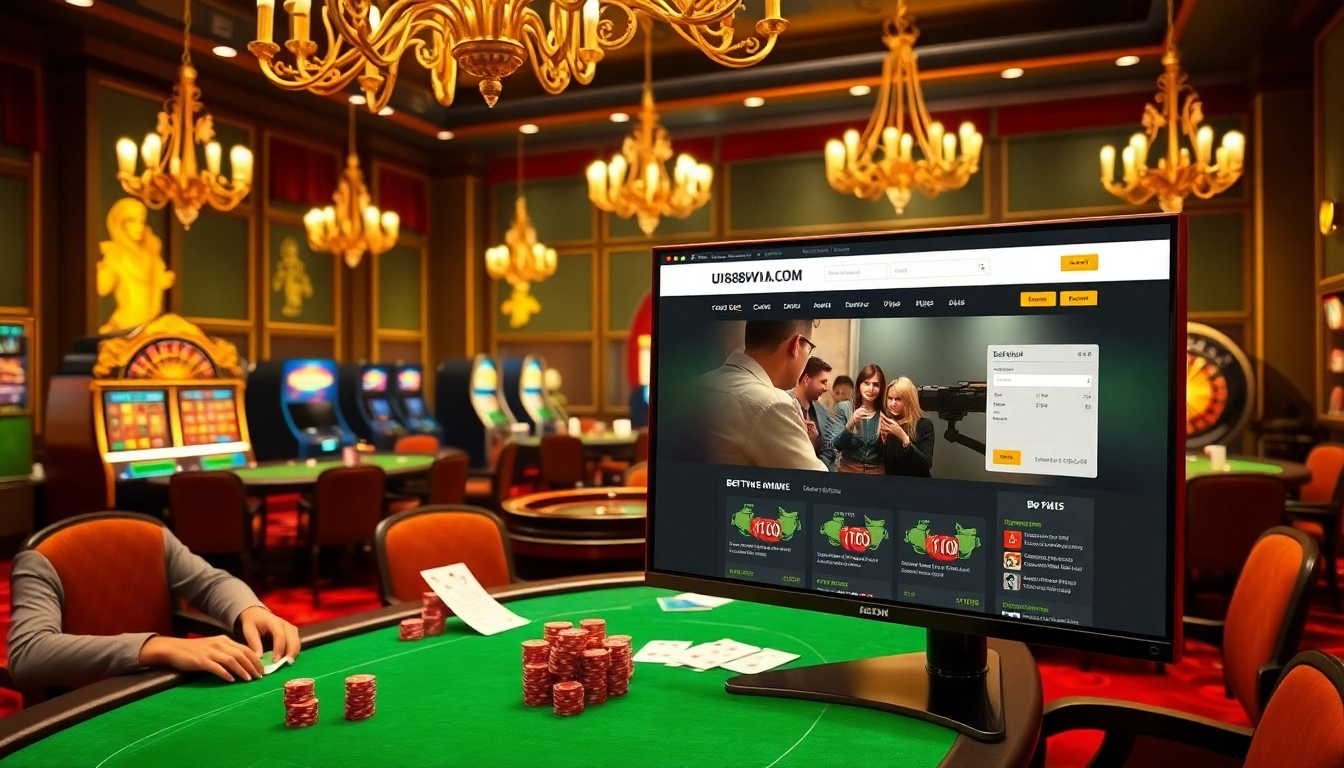 Experience thrilling casino action at UU88VN.ZA.COM with luxurious tables, vibrant chips, and exciting gameplay.