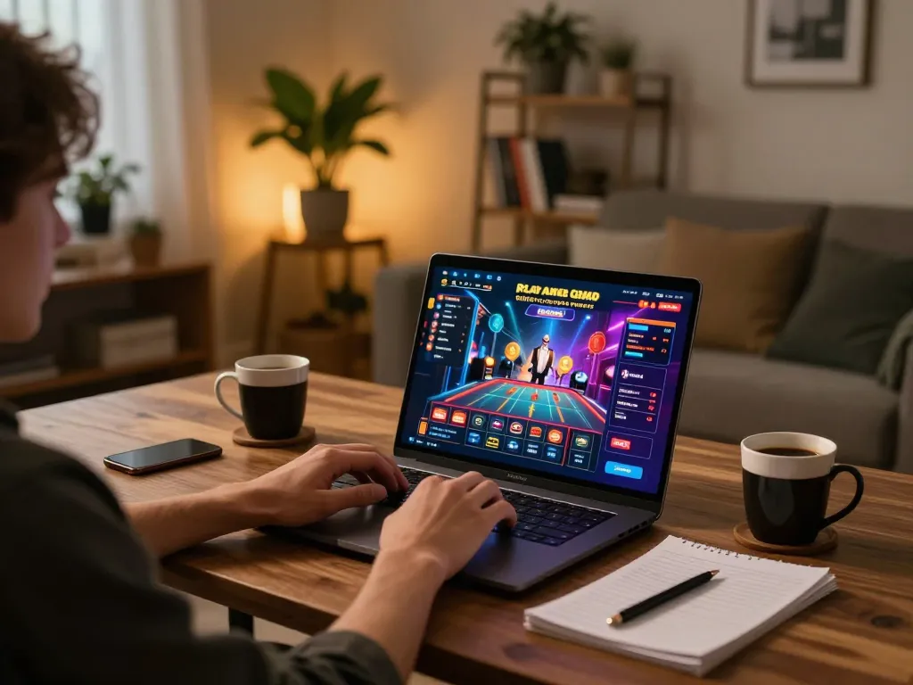 Bettor engaging in games at https://b66vn.org/ with vibrant online interface and cozy environment