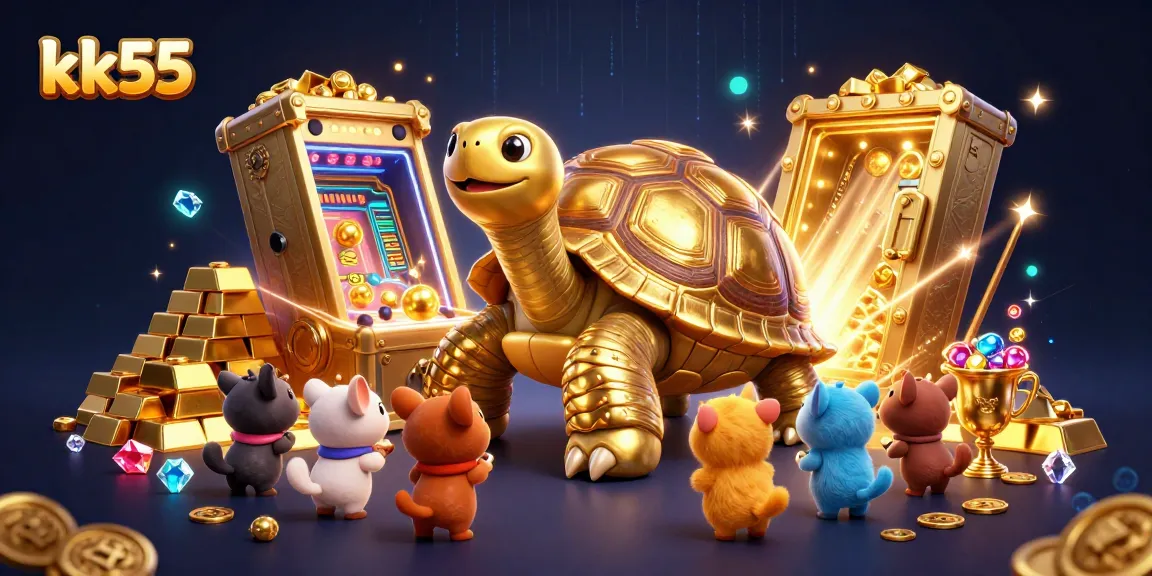 Experience thrilling gaming action at kk55 with a dynamic casino illustration featuring vibrant treasure and excitement.