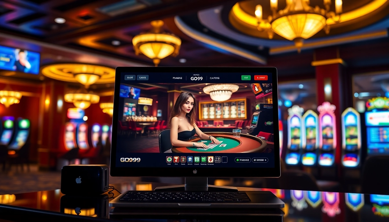 GO99 online gaming interface with vibrant colors and live dealer interaction.