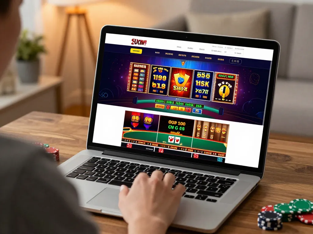 uu88 online gaming interface featuring diverse casino games with a user placing a bet thoughtfully.