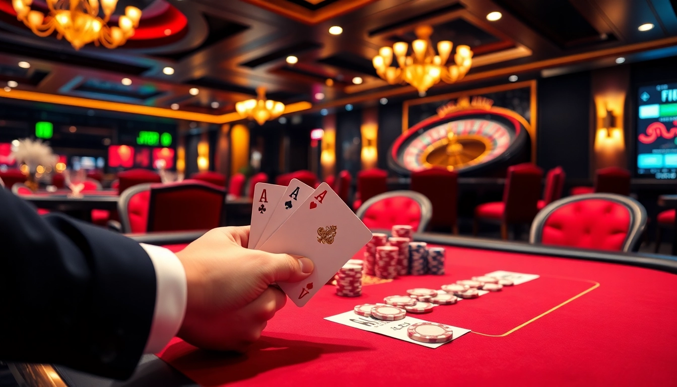 Experience the thrill of strategic betting at https://kong88.win with an elegant poker table scene.