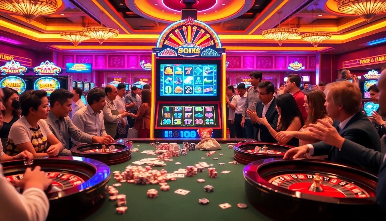 Experience thrilling gaming at http://v9bet2.app/ with dynamic slot machines, poker chips, and roulette wheels.