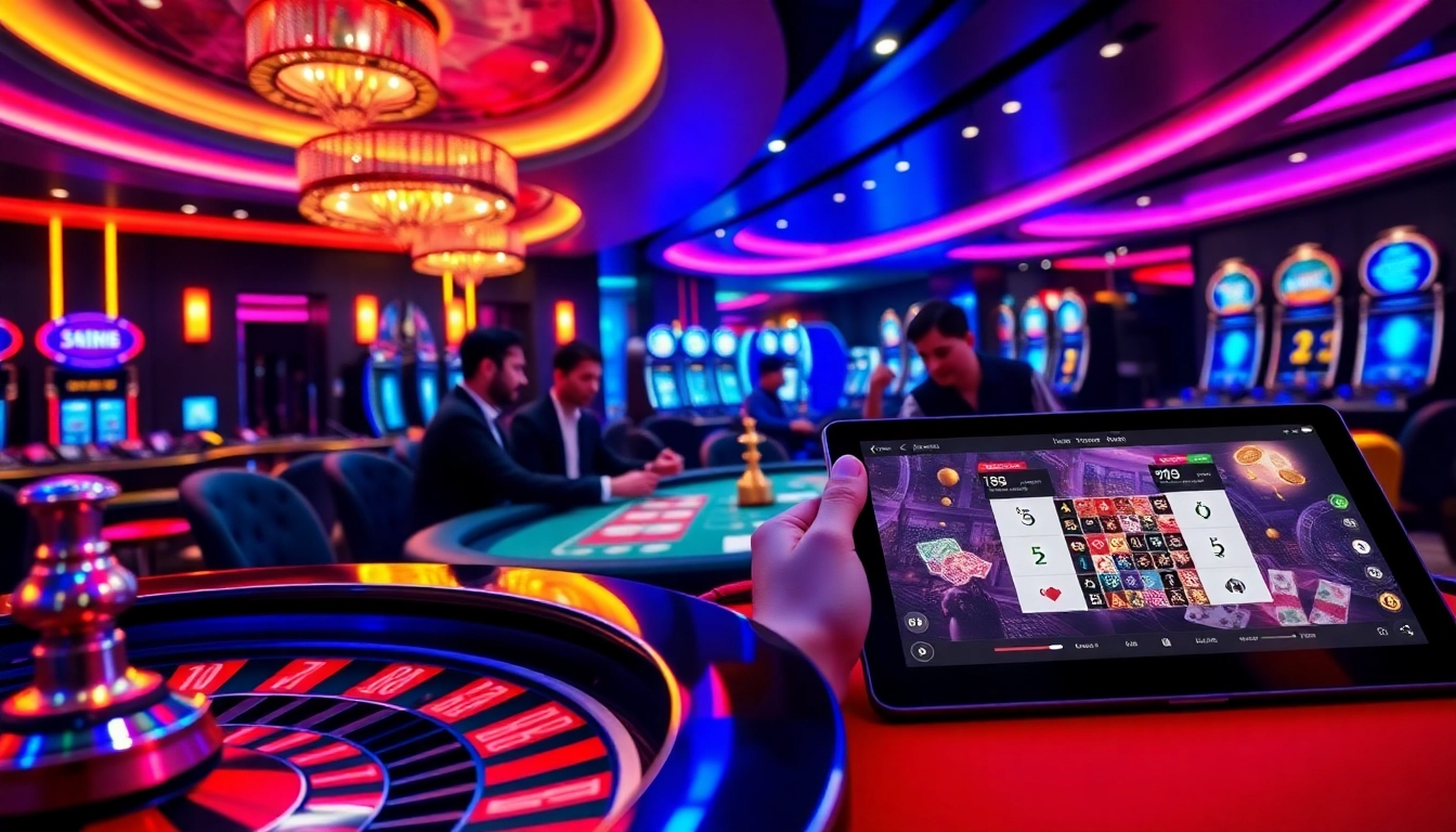 Gamblers enjoying a high-stakes game at Nhà cái xin88 in a luxurious casino setting.