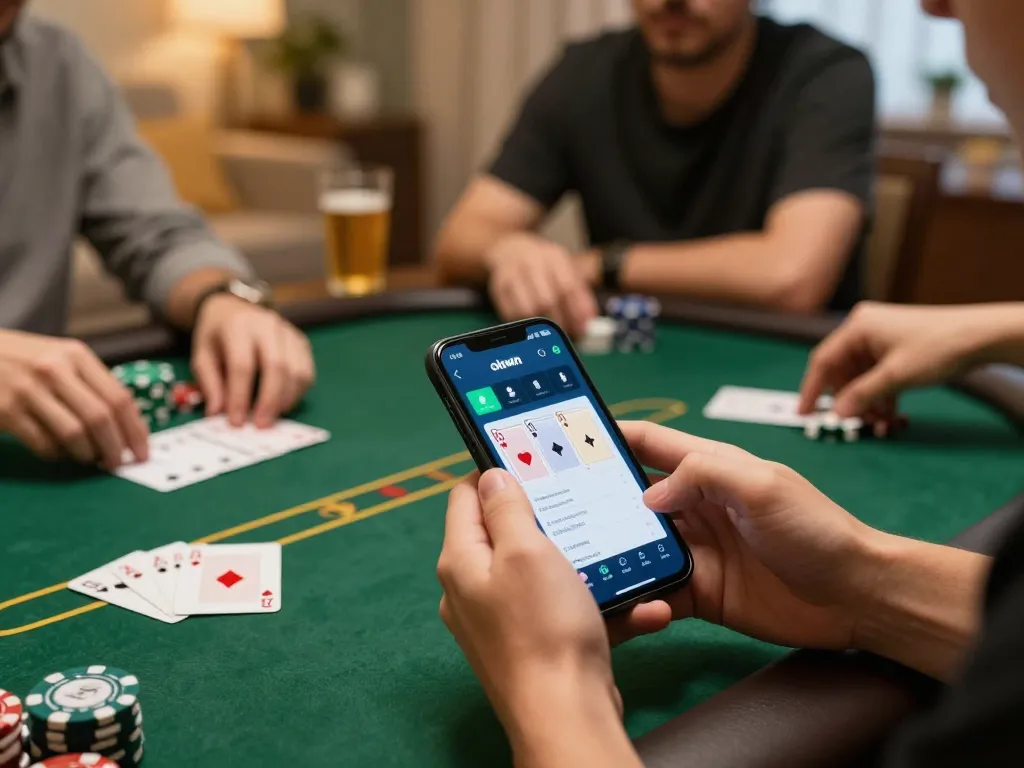 Engage with the okwin app for thrilling online poker gameplay in a cozy home atmosphere.