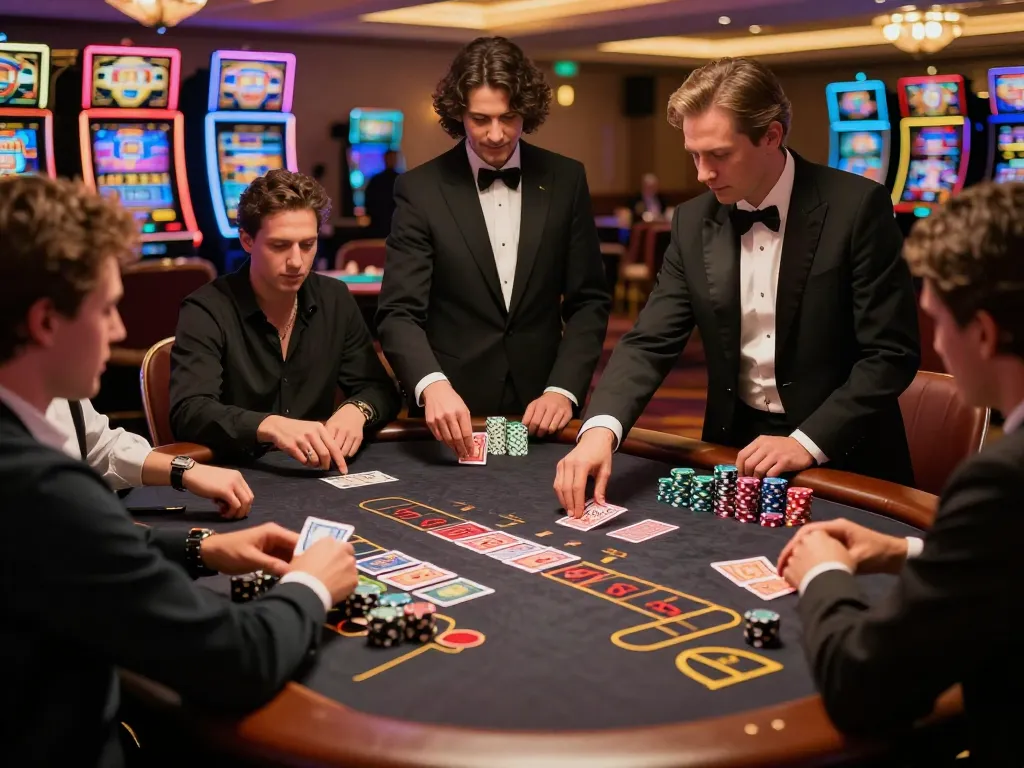 Engaged players at a blackjack table during gameplay at ONE88ZA.COM, emphasizing strategy and excitement