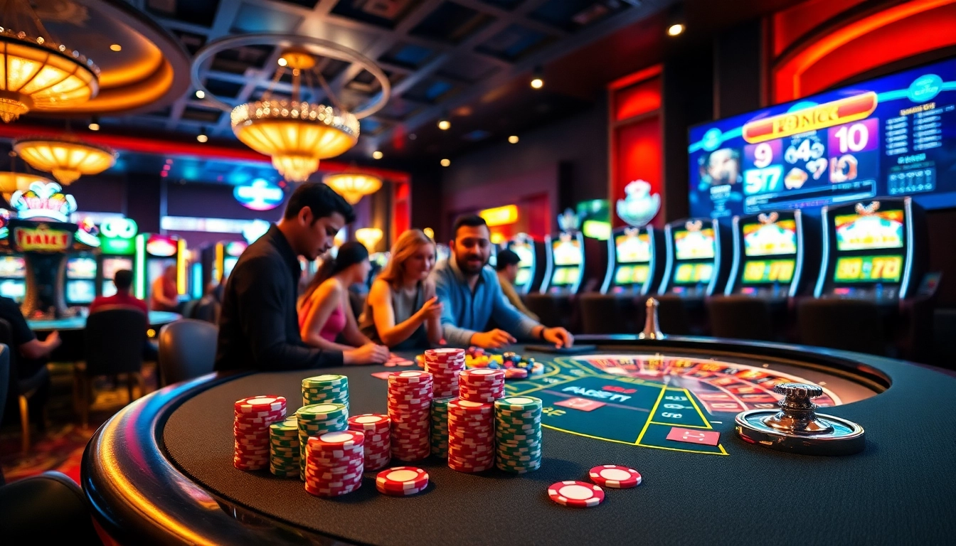 Experience thrilling gameplay at F8Bet's vibrant casino table with poker chips and cards.
