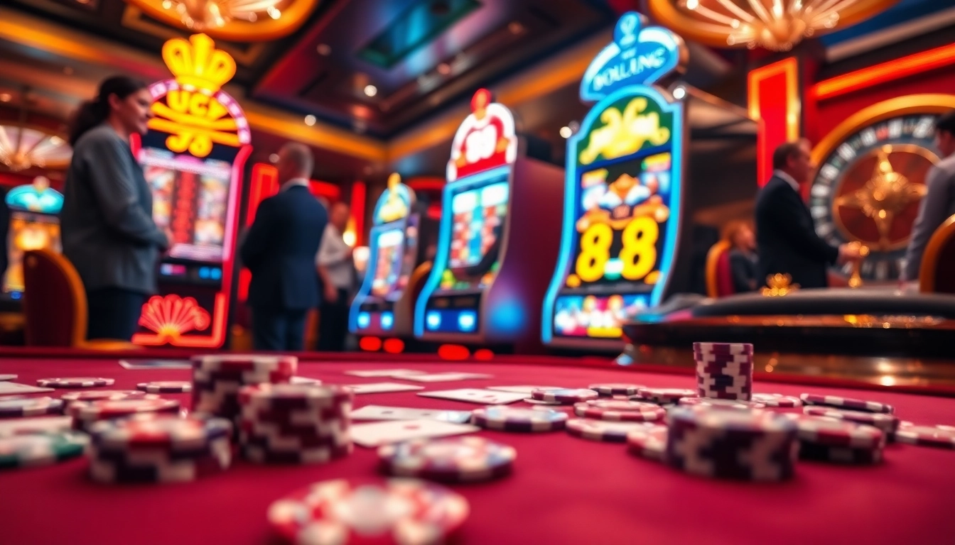 Players enjoying the excitement of the Lucky 88 slot machine in a luxurious casino atmosphere.