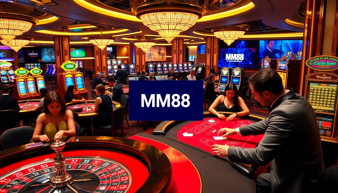 Experience high-stakes gaming action at MM88, featuring real players and vibrant roulette tables.