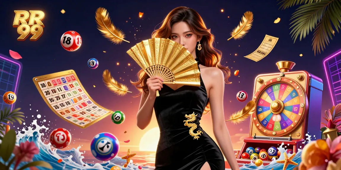 Experience thrilling gaming with RR 99, featuring a stunning Asian woman amidst dynamic betting elements.