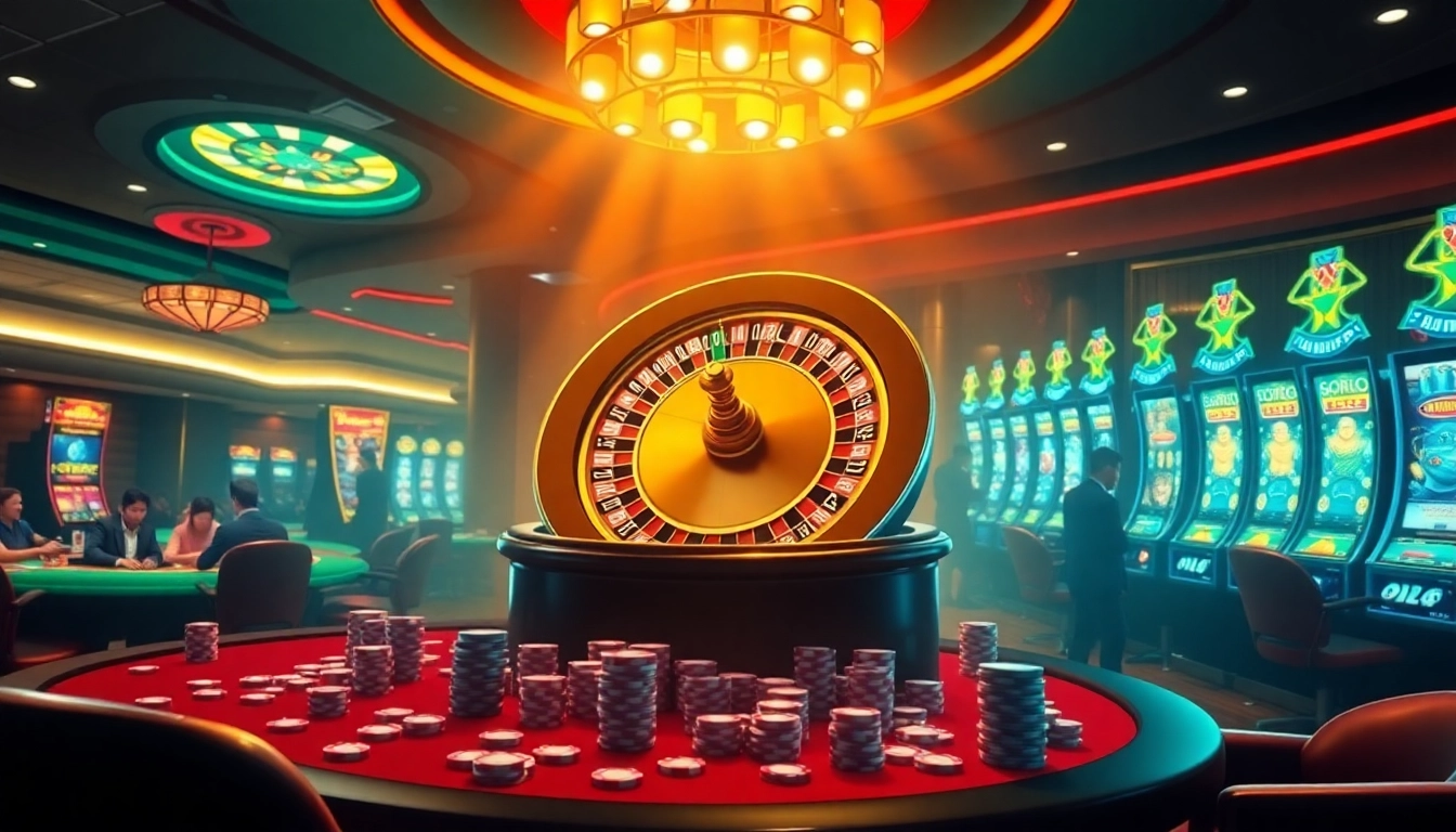 Experience thrilling gameplay with the rr88 app featuring a luxurious casino scene full of excitement and winning opportunities.