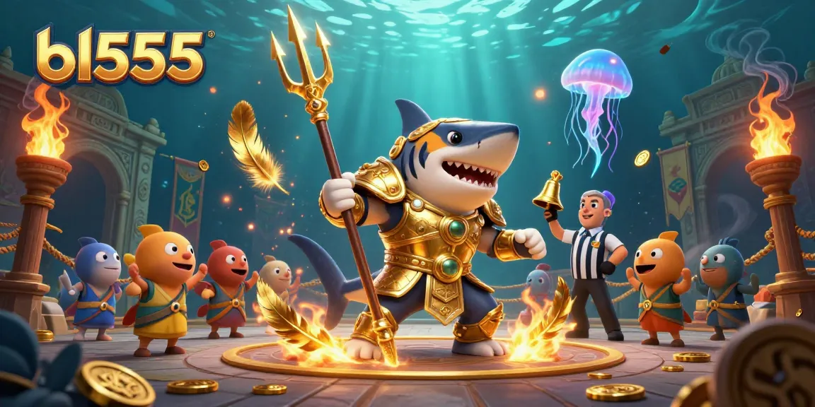 Engage with the thrilling world of bl555 in an underwater gambling colosseum scene.