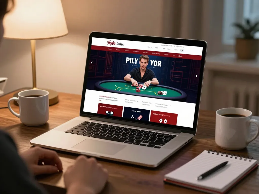 Engaging in poker gameplay on 78win's online casino platform, showcasing home gaming comfort.