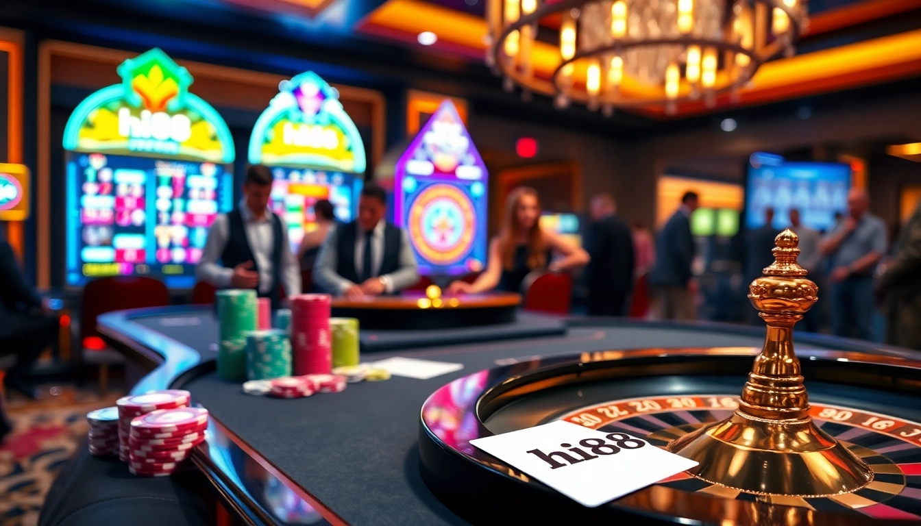 Experience the excitement of Hi88 with vibrant casino gaming elements.