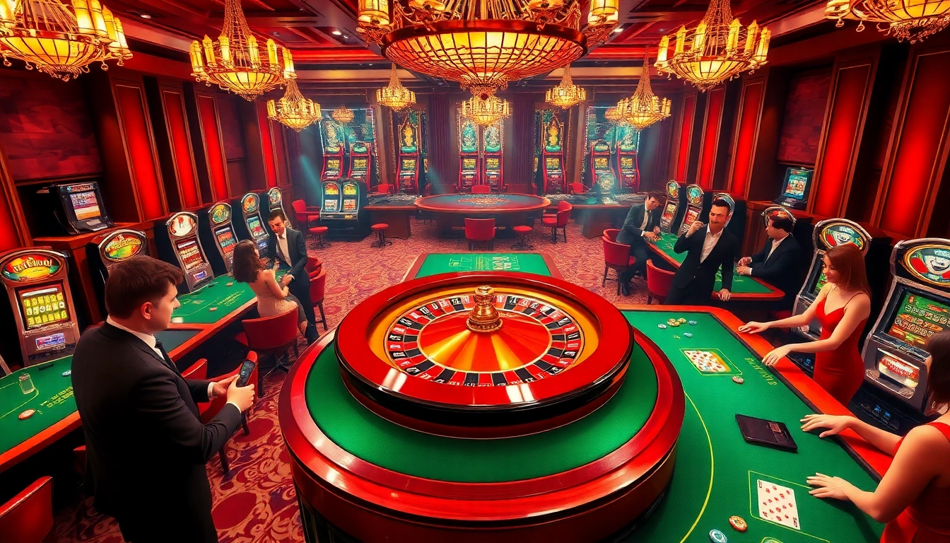 Experience thrilling gameplay at tg88 mobi with players winning big at casino tables in an elegant setting.