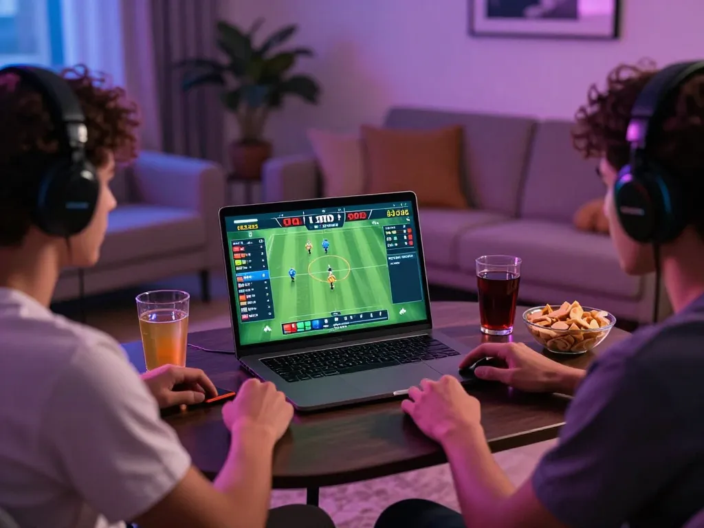 Enjoying online betting at home on 78win with engaging live sports odds displayed on laptop