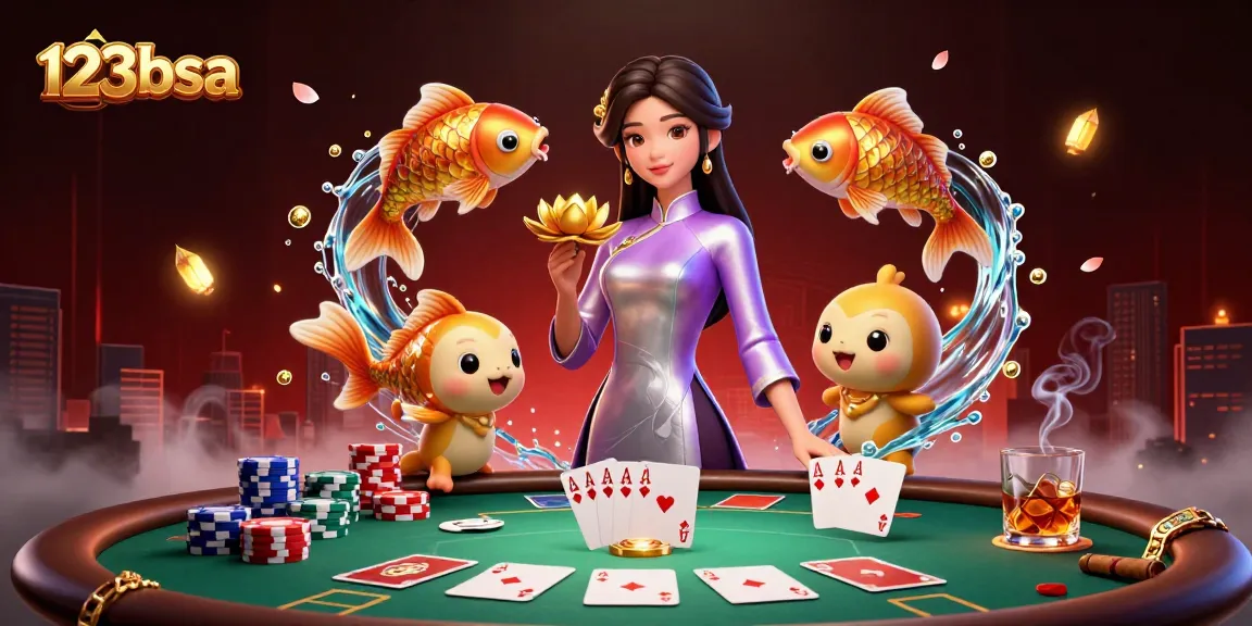 Experience the thrill of poker at 123bsa with our dynamic 3D illustration featuring colorful chips.