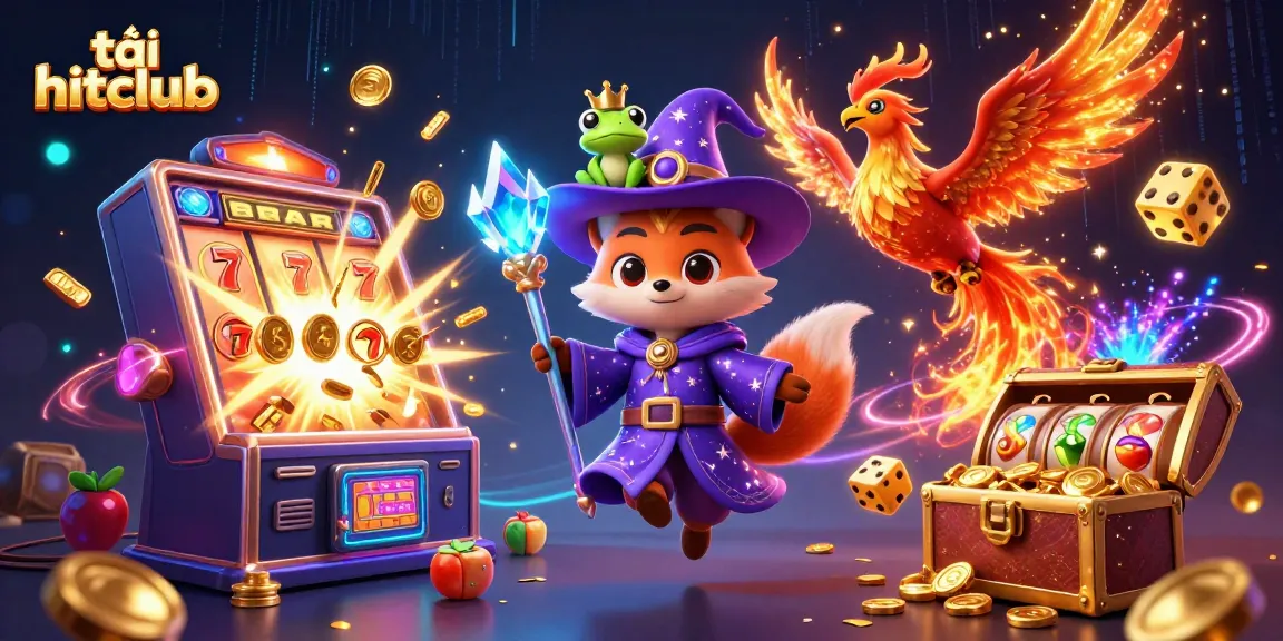 Play exciting games and win big at tải hitclub with mystical characters in a vibrant casino scene.