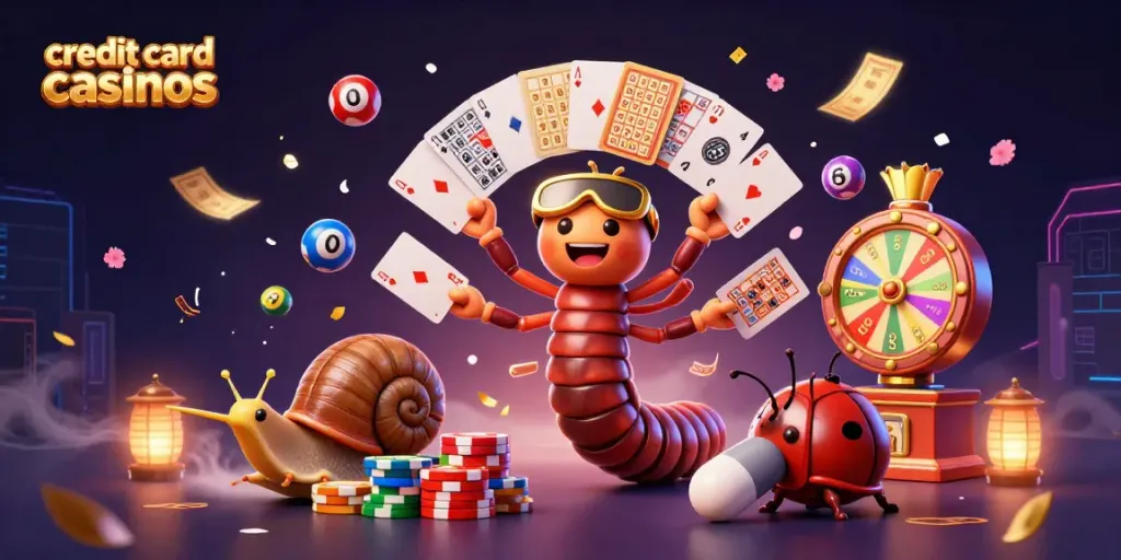 Experience the thrill of credit card casinos, with vibrant characters and dynamic gaming elements.