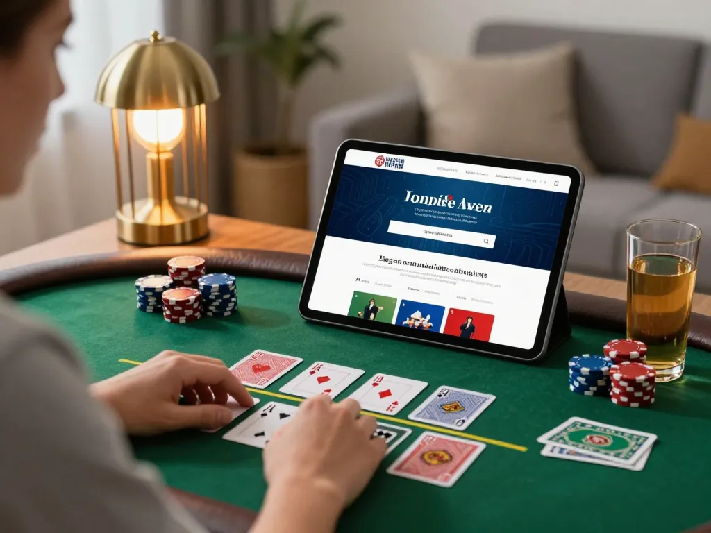 Kong88 player enjoying a strategic blackjack game on a tablet in a cozy home setting