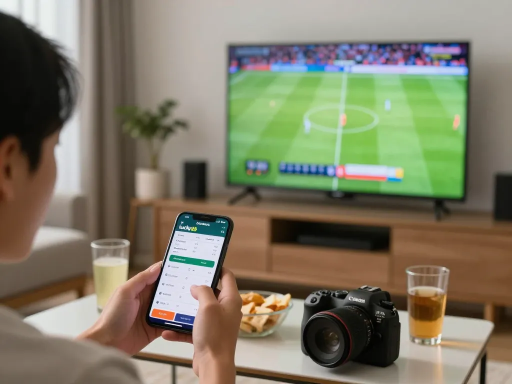 Experience sports betting excitement on Lucky88 with smartphone app during live soccer match