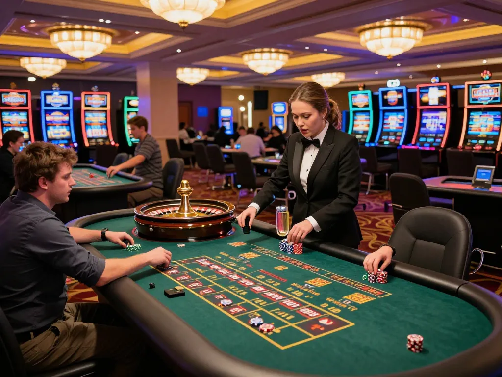 Players engaging at GK88 casino roulette tables, showcasing vibrant gaming atmosphere.