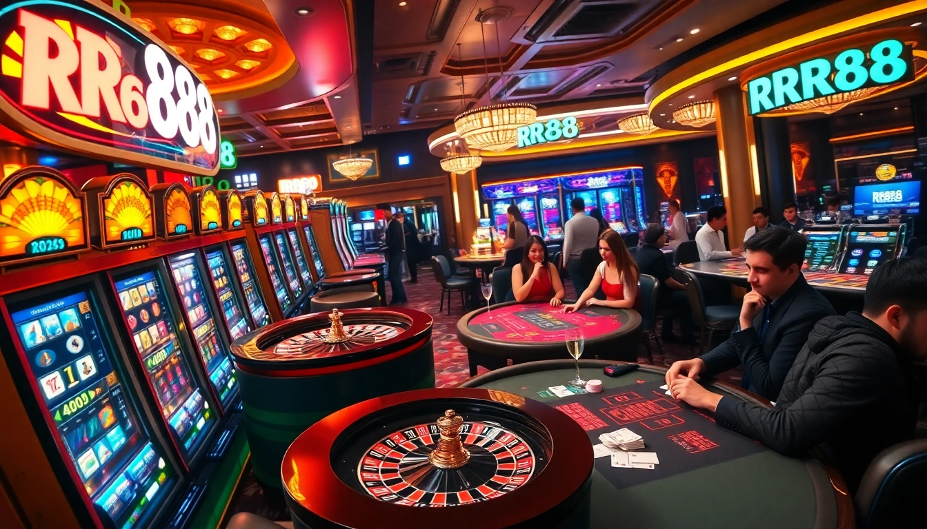 Experience the thrill at RR88 casino with vibrant gaming action and engaging players.