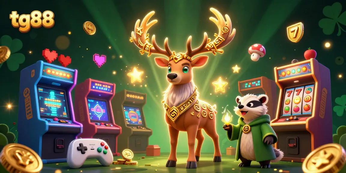 Experience thrilling slot games at TG88 with vibrant characters and casino elements illuminating the scene.