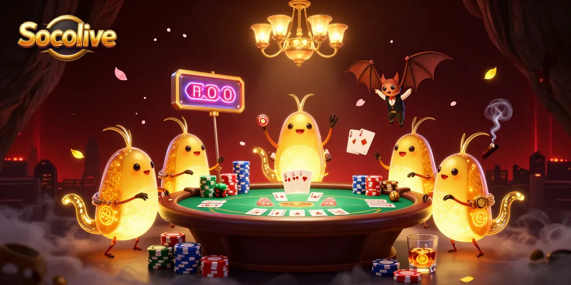 Socolive enhances live betting experiences with vibrant casino-themed characters and rich visuals.