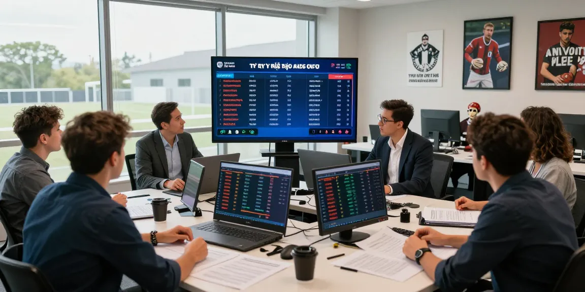 Sports analysts engaging in lively discussion around tỷ lệ kèo nhà cái updates in a modern office