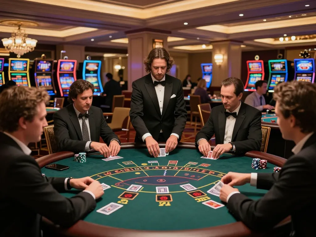 Players enjoying a game of blackjack at a ta888 casino, showcasing strategy and excitement