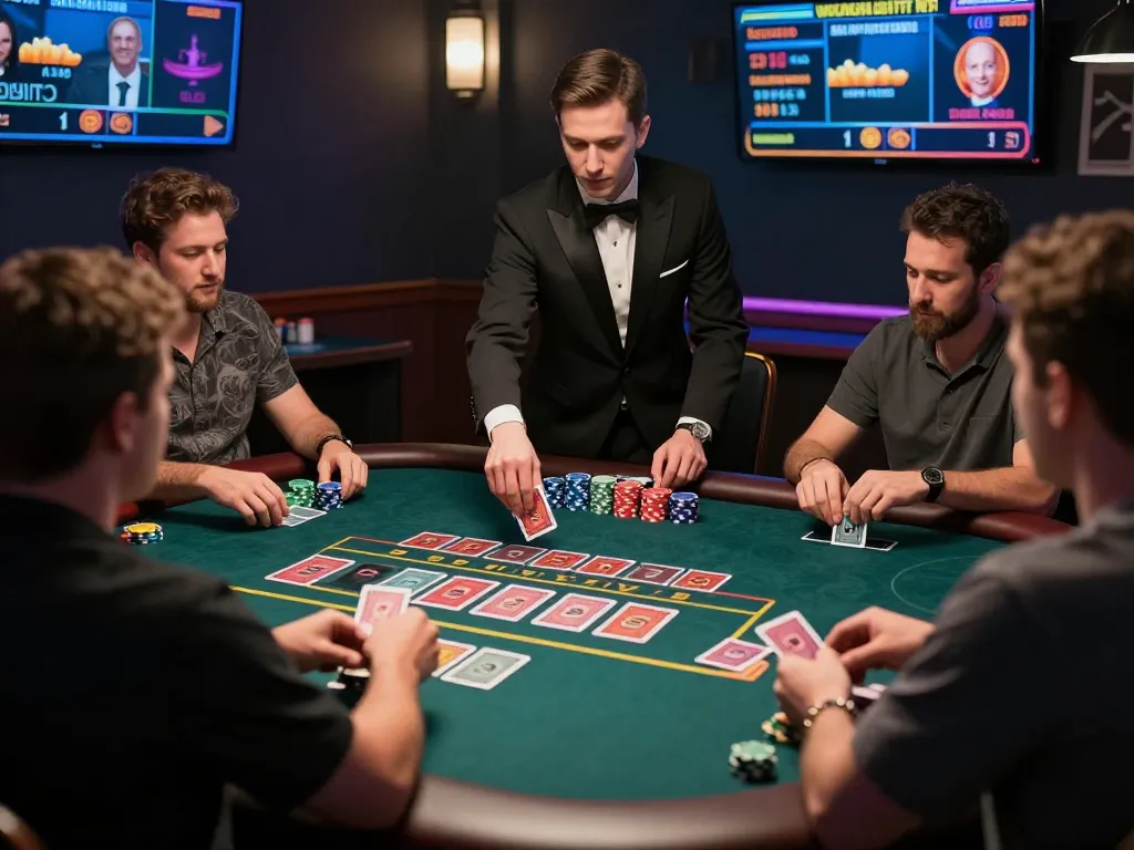 Players enjoying live dealer games at QQ88, showcasing real-time interactions and immersive casino atmosphere.
