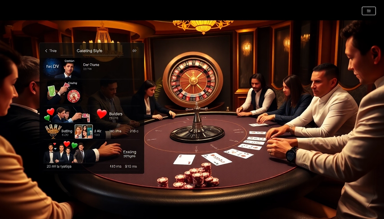 Builders enhance the excitement at a luxurious casino poker table, combining glamour and strategic gameplay.
