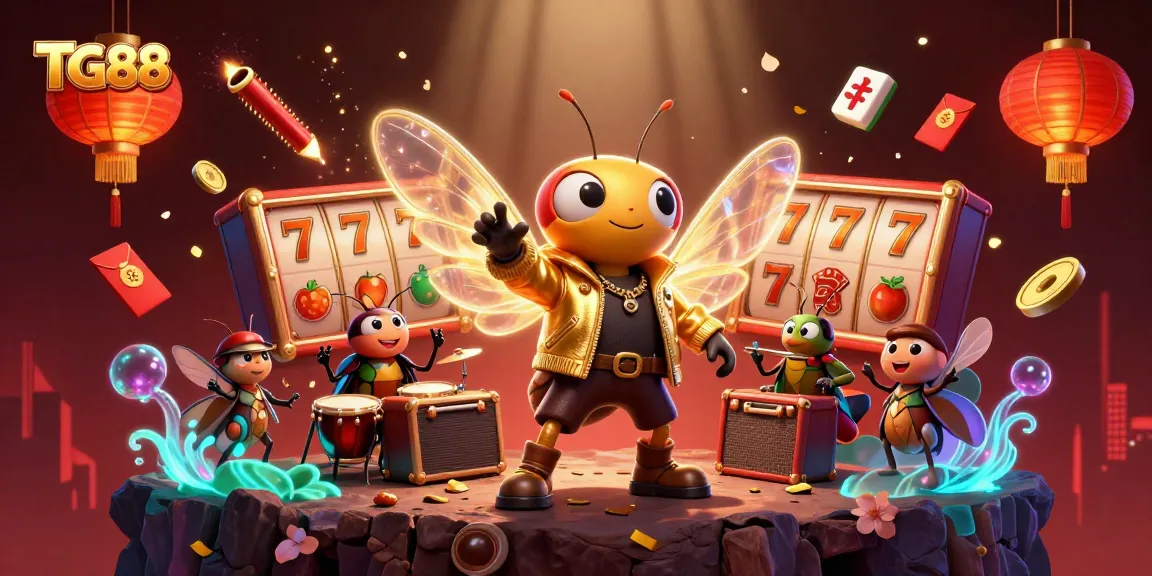 Engage with TG88's vibrant casino adventure featuring dynamic characters and casino elements.