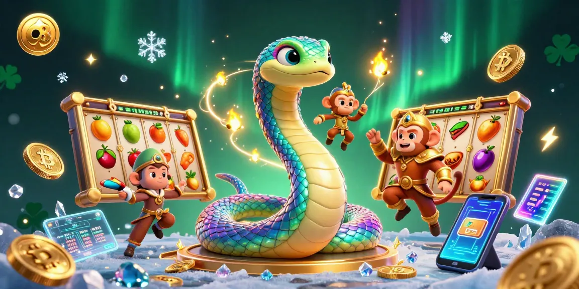 O8 features engaging slot gameplay with a vibrant rainbow serpent and golden monkey king in an exciting casino setting.