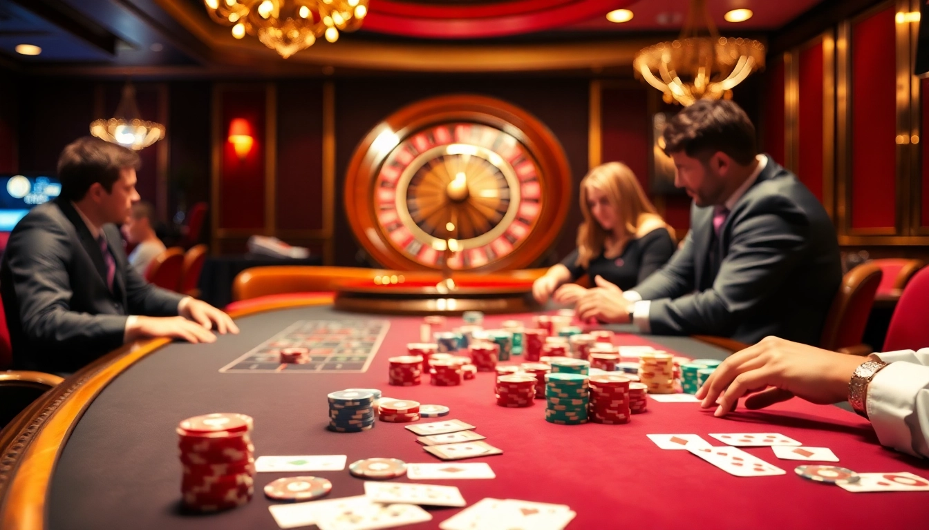 Experience high-stakes action at the go99 poker table with vibrant chips and cards.