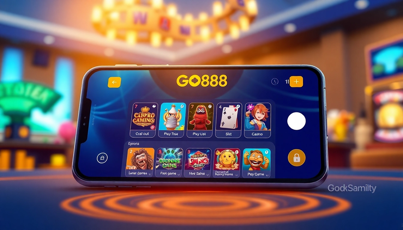 Explore the GO88 gaming app interface highlighting exciting features and secure gameplay.