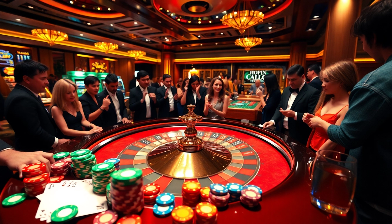 Exciting roulette action at the luxurious tables of https://bags168.com/ with vibrant colors and engaging players.