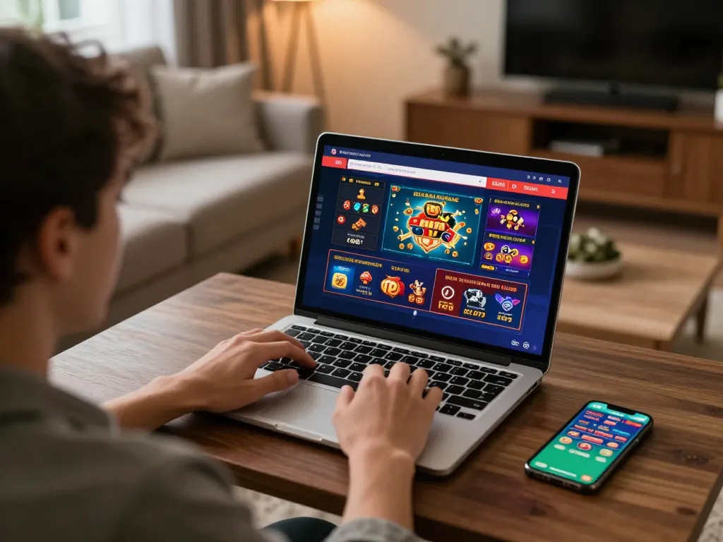 Siti non AAMS sicuri esplorati da un giocatore impegnato nel gioco online a casa.