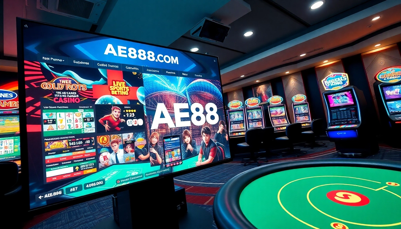 AE888.COM showcases an exciting online gaming interface with vibrant graphics and user-friendly design.