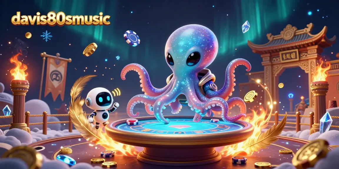 Experience thrilling gameplay with davis80smusic at a holographic poker table in an alien casino.