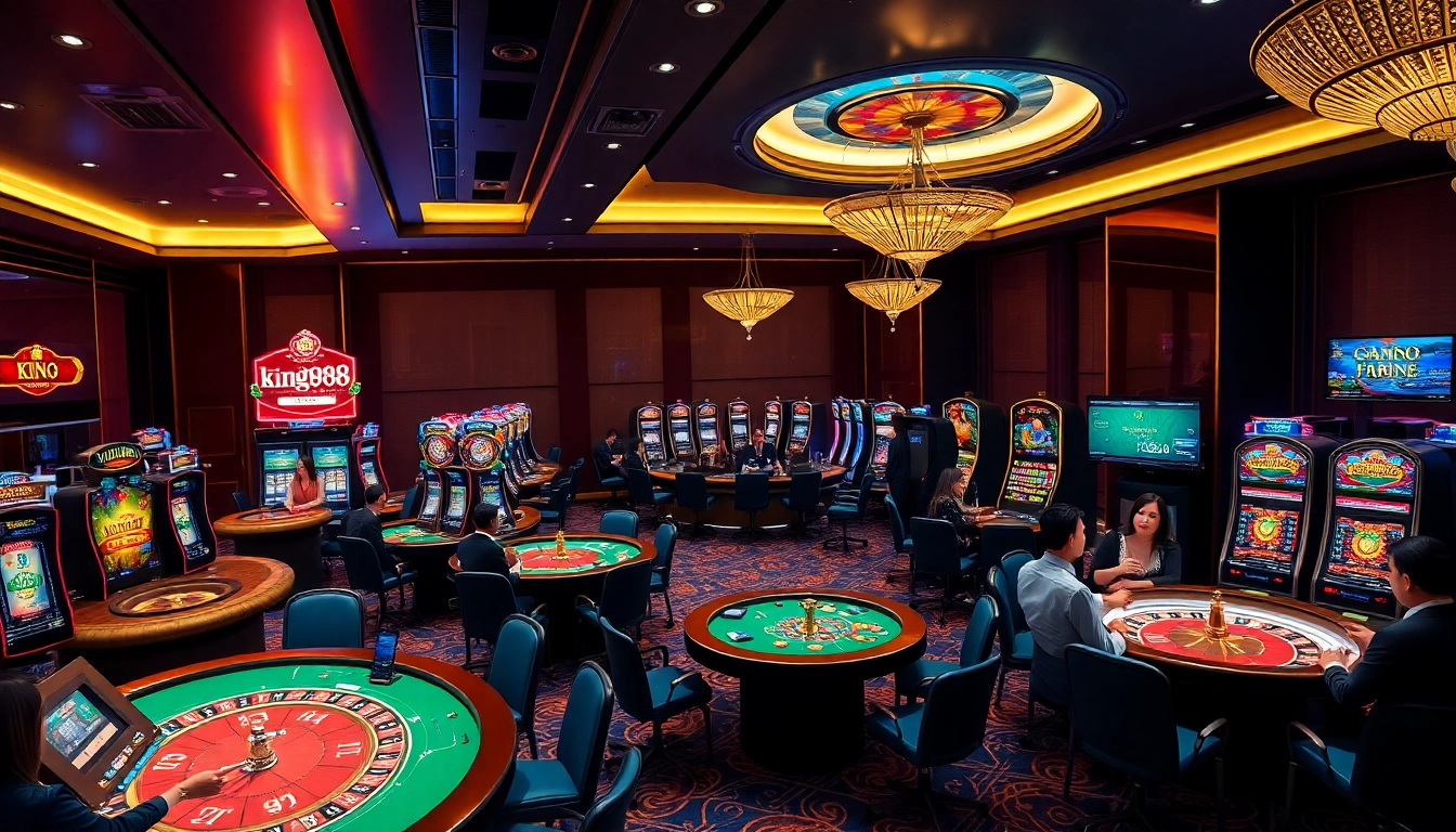 Experience the thrill of gambling at king888.dev with vibrant casino visuals.