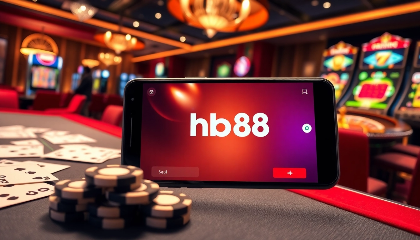 Experience the thrill of online gambling with the app hb88 in an elegant casino setting.